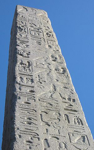 Hieroglyphs on Cleopatra's Needle, London